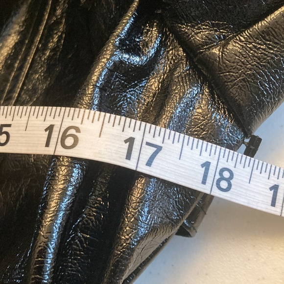 NWT Fashion NOVA Black Patent Wet Look Trench Coat - Picture 7 of 8